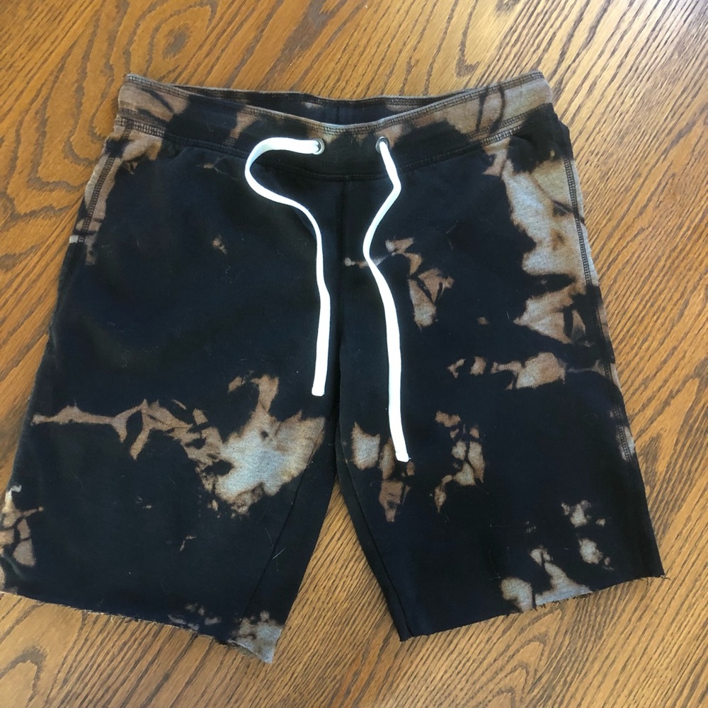 Black tie dye cotton shorts- small